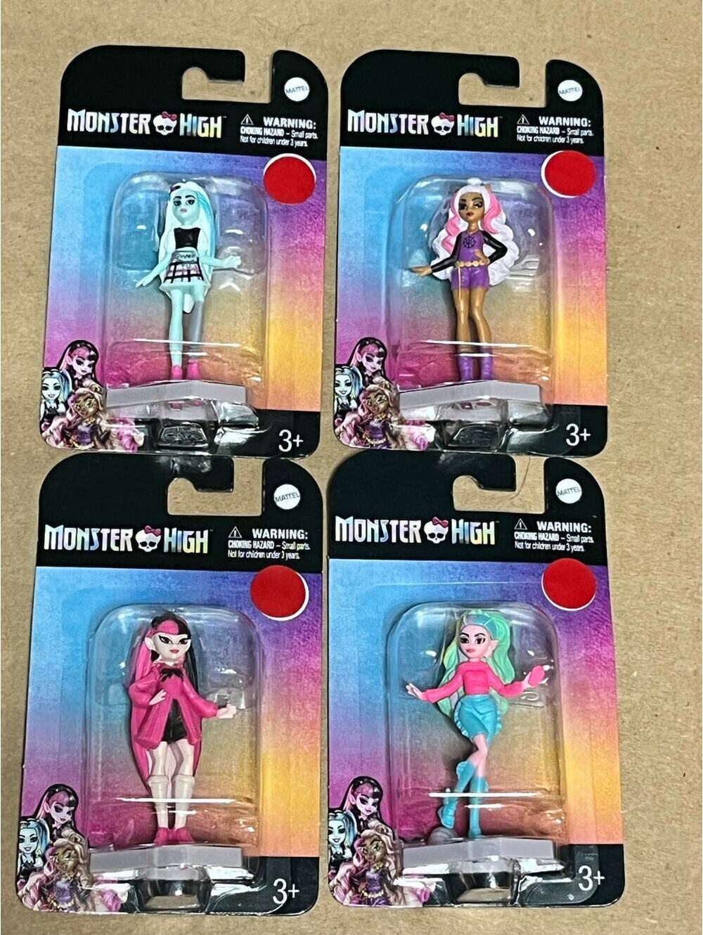Mini Figures Lot 4 Monster High-Frankie Draculaura Clawdeen Lagoona New 2/2
